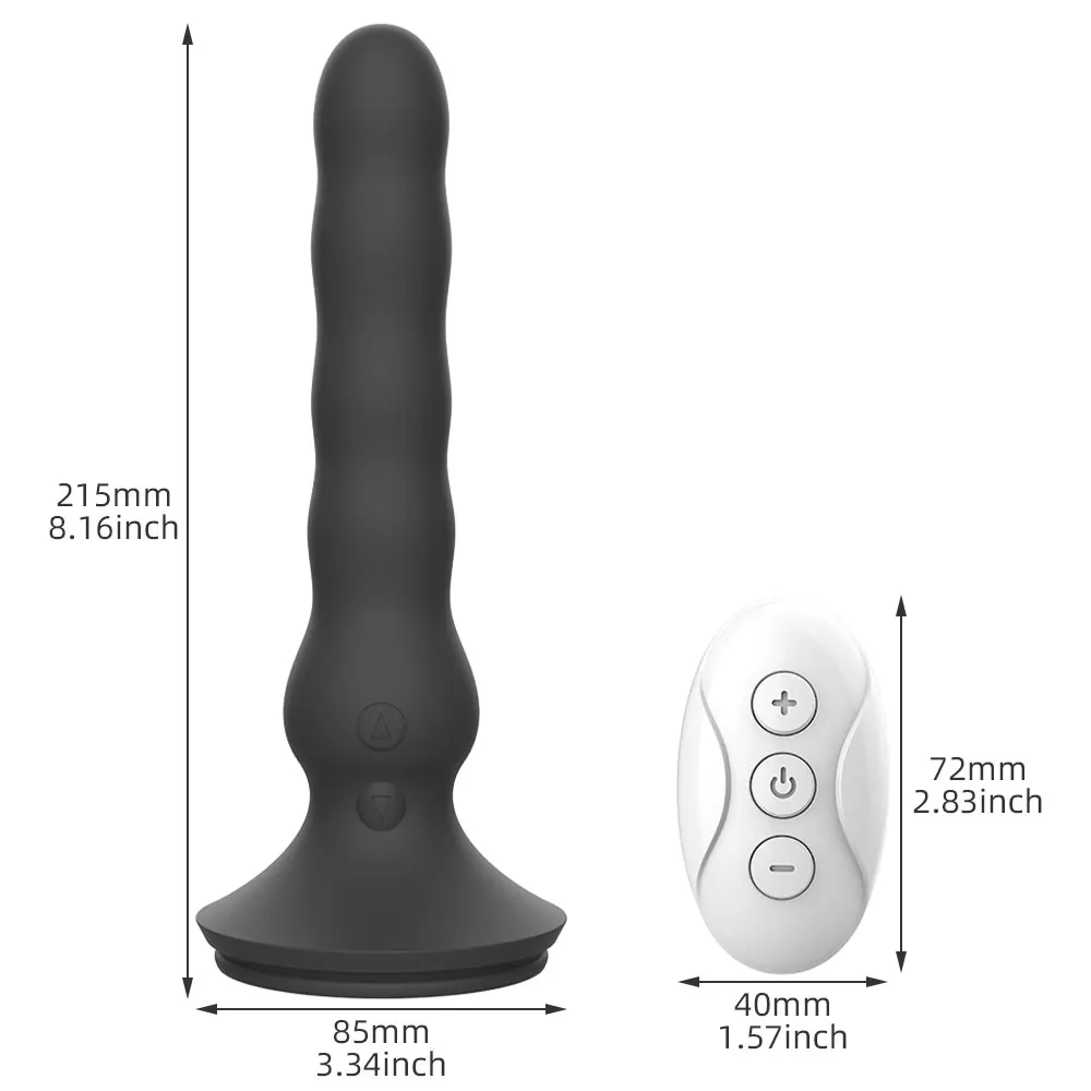 Wiggle Anal Plug for Men 10 Modes Vibrate Clitoral Stimulator Butt Plug with Powerful Suction Cup Remote Control Sex Product Toy