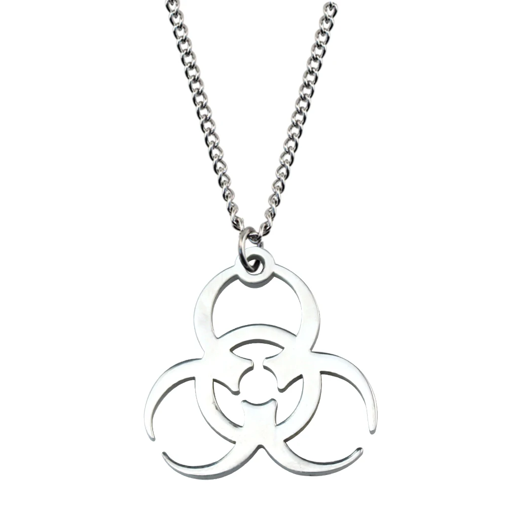 Necklace Trendy Men And Women INS Street Punk Hip-Hop JewelryNew Stainless Steel Biochemical Logo Pendant