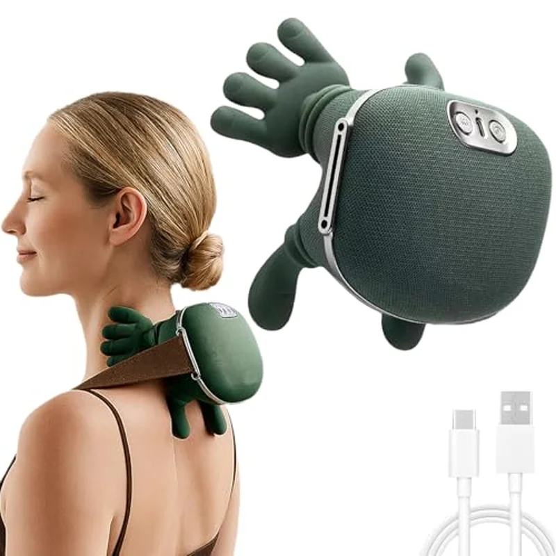 Nieuwe schouder- en nekmassageapparaat, nekmassageapparaat, volautomatisch oplaadbaar vingerdrukmassageapparaat (zonder verwarming)