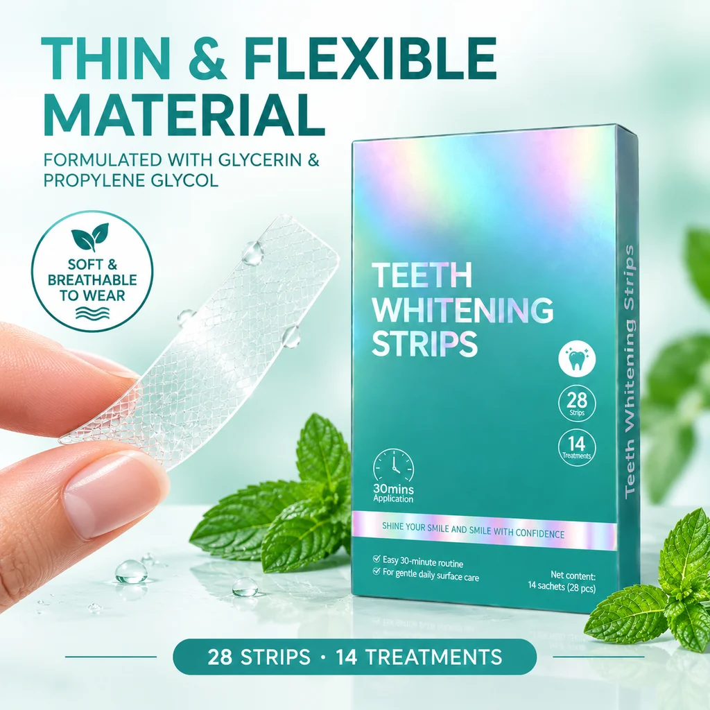 Teeth Brightening Strips For Sensitive Teeth Enamel Safe Coffee Tea Stain Removal Fresh Breath Portable Gentle Oral Care Strips