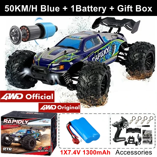 4WD Afstandsbediening Auto Off Road 4x4 RC Hoge Snelheid Buggy Truck Super Borstelloos 50 of 80 KM/H Snelle Drift Racing Speelgoed Kinderen Volwassenen