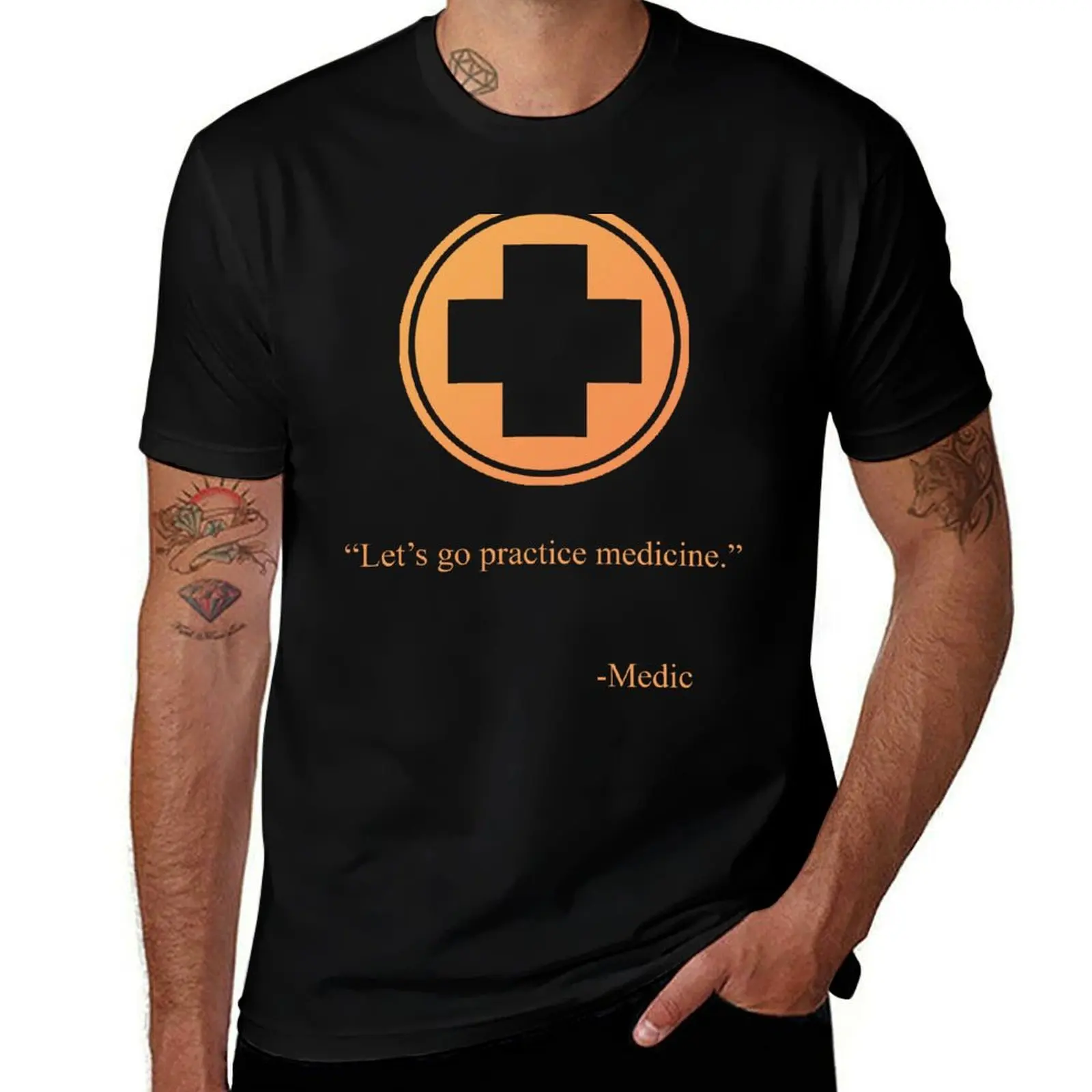 TF2 Medic Emblem T-Shirt All Match Basic Short Sleeve Top