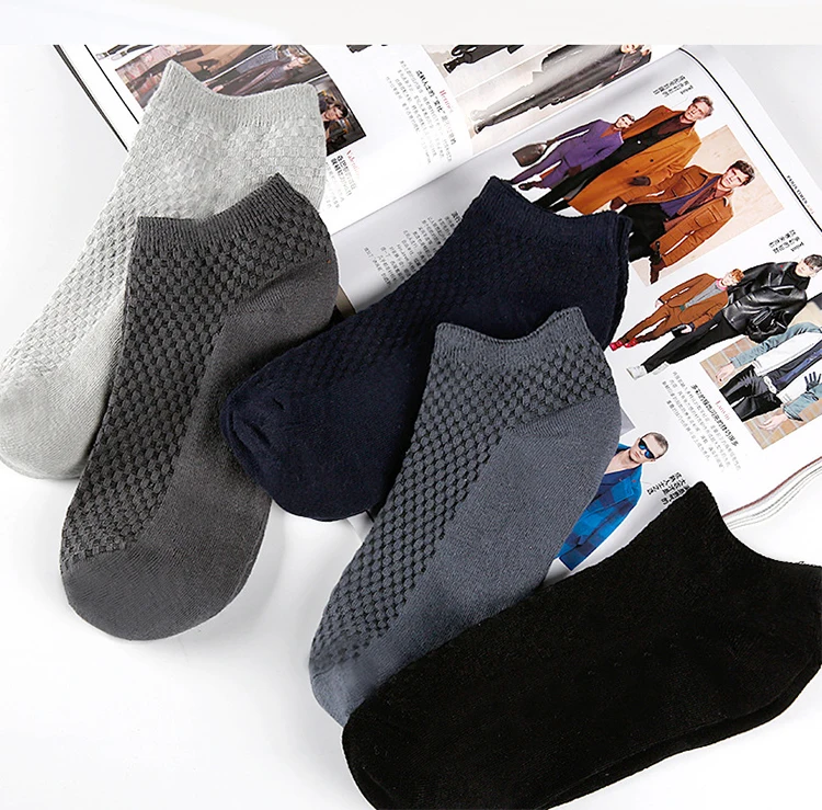 5 Paare/los männer Bambus Faser Socken Business Kurze Atmungsaktive Ankle Socken Männliche Socke Hohe Qualität Große Größe EU38-44 – Detail 10