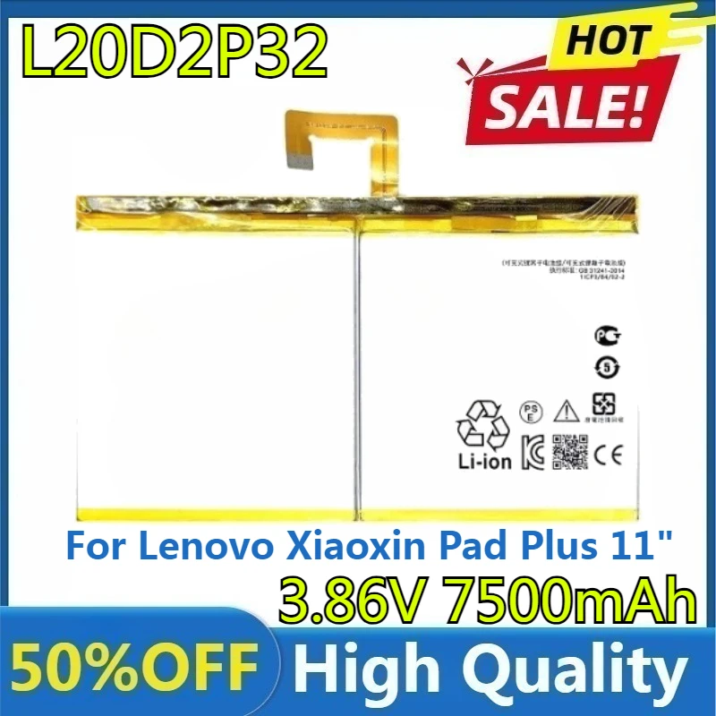

New High Quality L20D2P32 Battery for Lenovo Xiaoxin Pad Plus 11" TB-J607F /Pro 11.5" TB-J716F J607 J716 Tablet Batteries