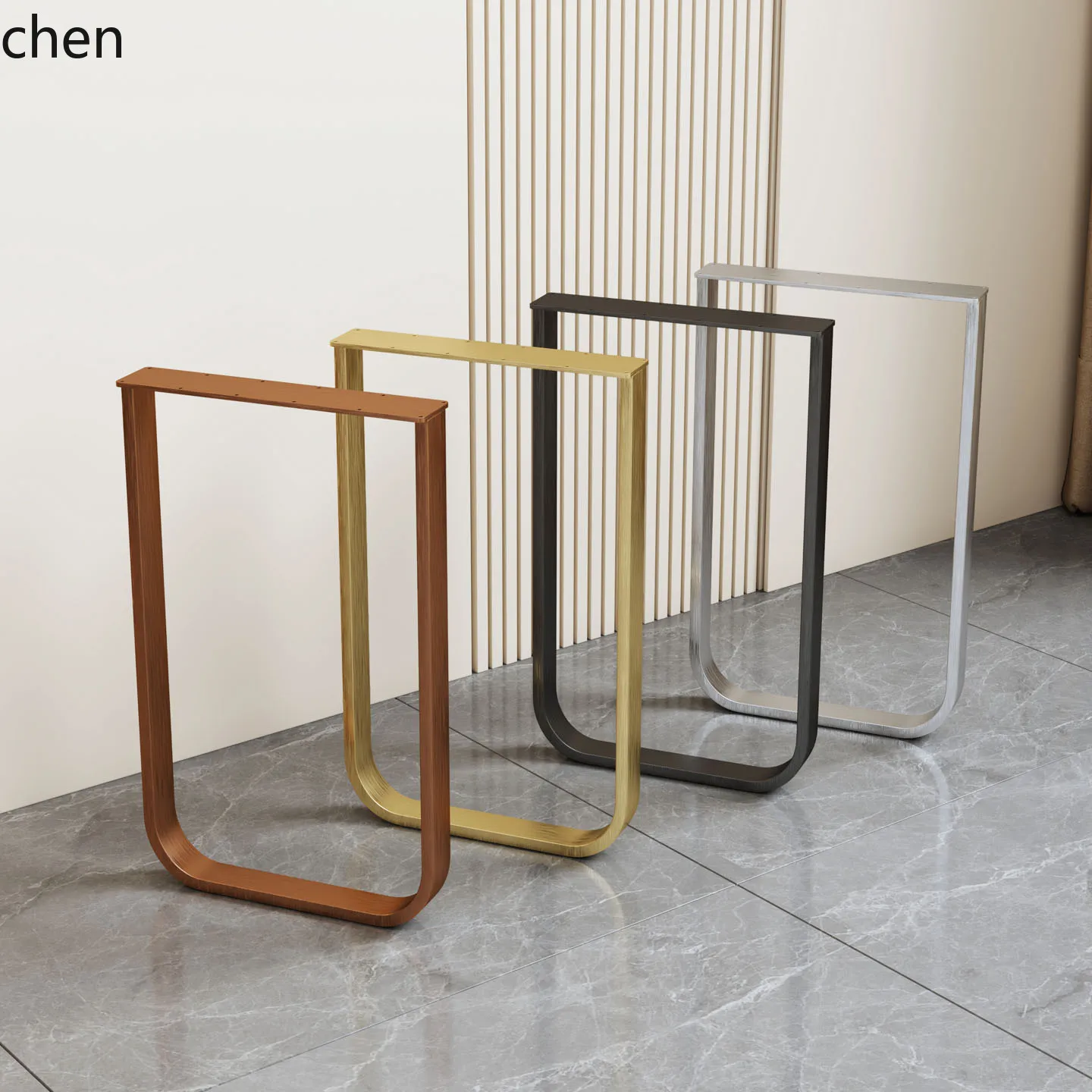 CZ Stainless Steel Table Legs Arc Trapezoidal Bar Table Legs Single Side Bracket Office Desk Frame