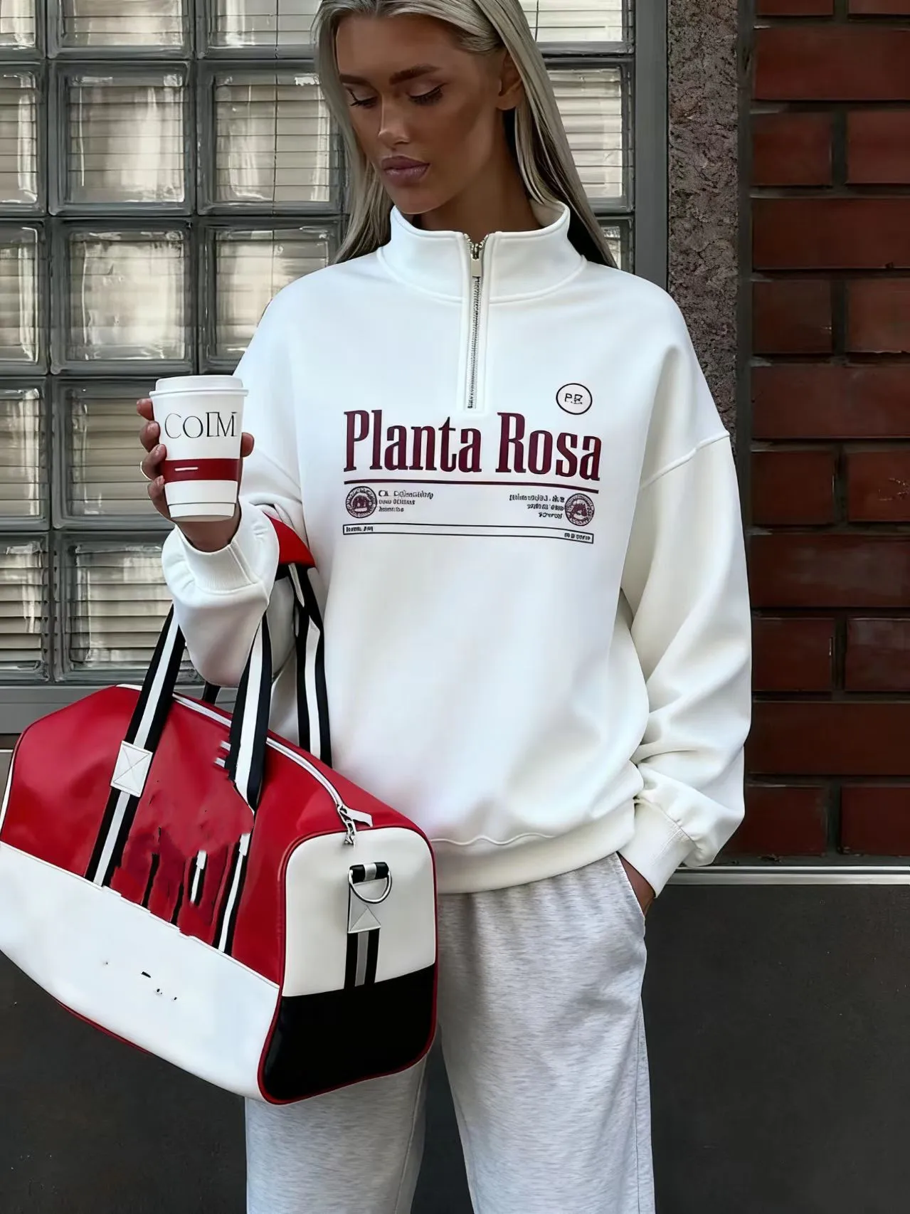 

Спортивная одежда во французском стиле с половиной молнии и буквенным принтом, свободный свитшот, женский пуловер, весна 2026, повседневные толстовки с капюшоном, одежда Sudadera Top