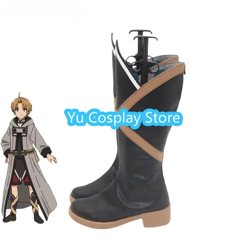 Rudeus Greyrat Cosplay Shoes Halloween Carnival Boots Cosplay Prop Anime PU Leather Shoes Custom Made