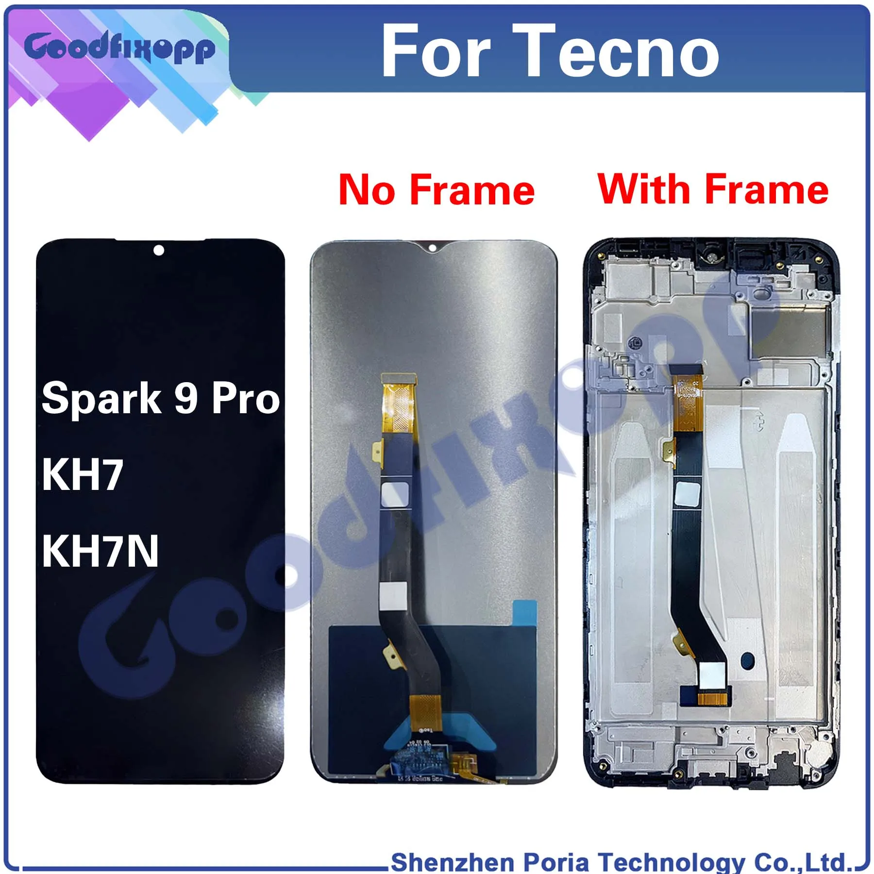 For Tecno Spark 9 Pro KH7 KH7N Spark9Pro LCD Display Touch Screen Digitizer Assembly Repair Parts Replacement