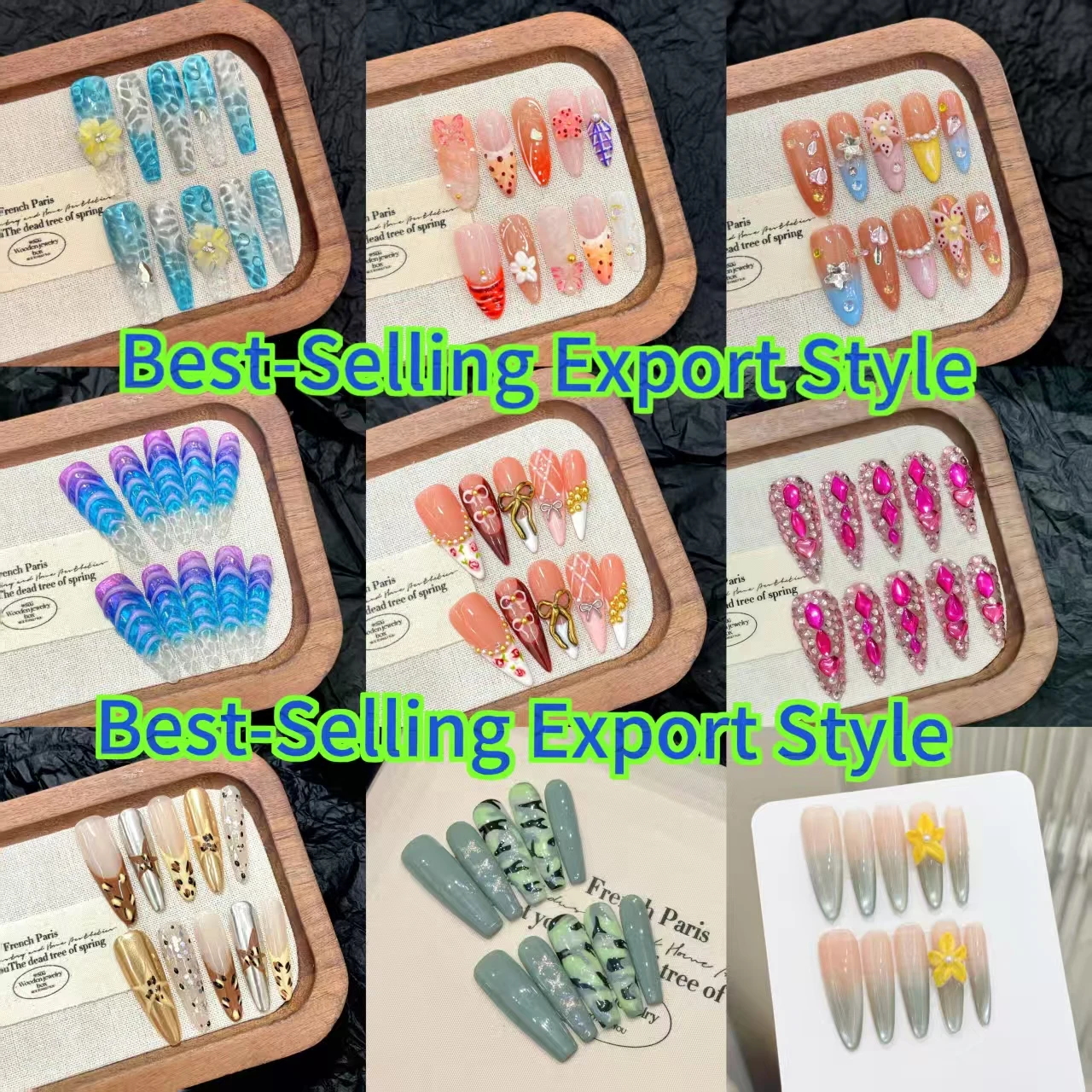 10 stuks handgemaakte manicure nagelcollectie zo mooi het is oneerlijk met 4-DUKS gereedschap supersterke nagellijmlipjes