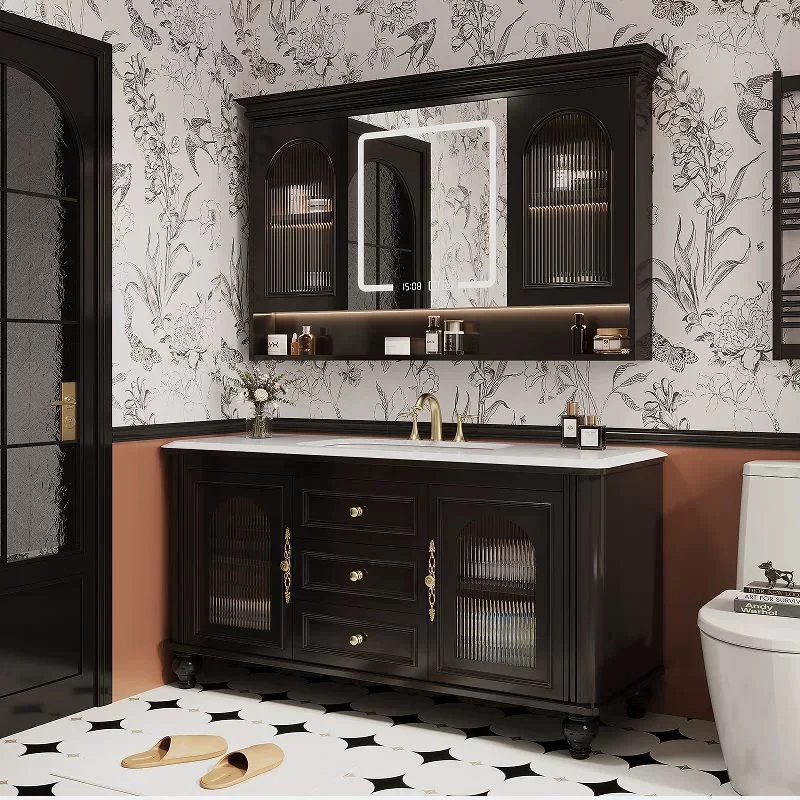 

Mirrored Cabinet,New French Retro Style Modern Vanity Cabinet Bathroom Bathroom Mirror Cupboard Toilet Cabinet Bathroom Vanity S