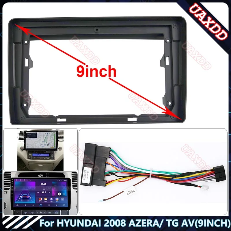 Per HYUNDAI 2008 AZERA TG AV 9 POLLICI Autoradio Android Stereo audio schermo multimediale lettore video cavi di navigazione Telaio di cablaggio