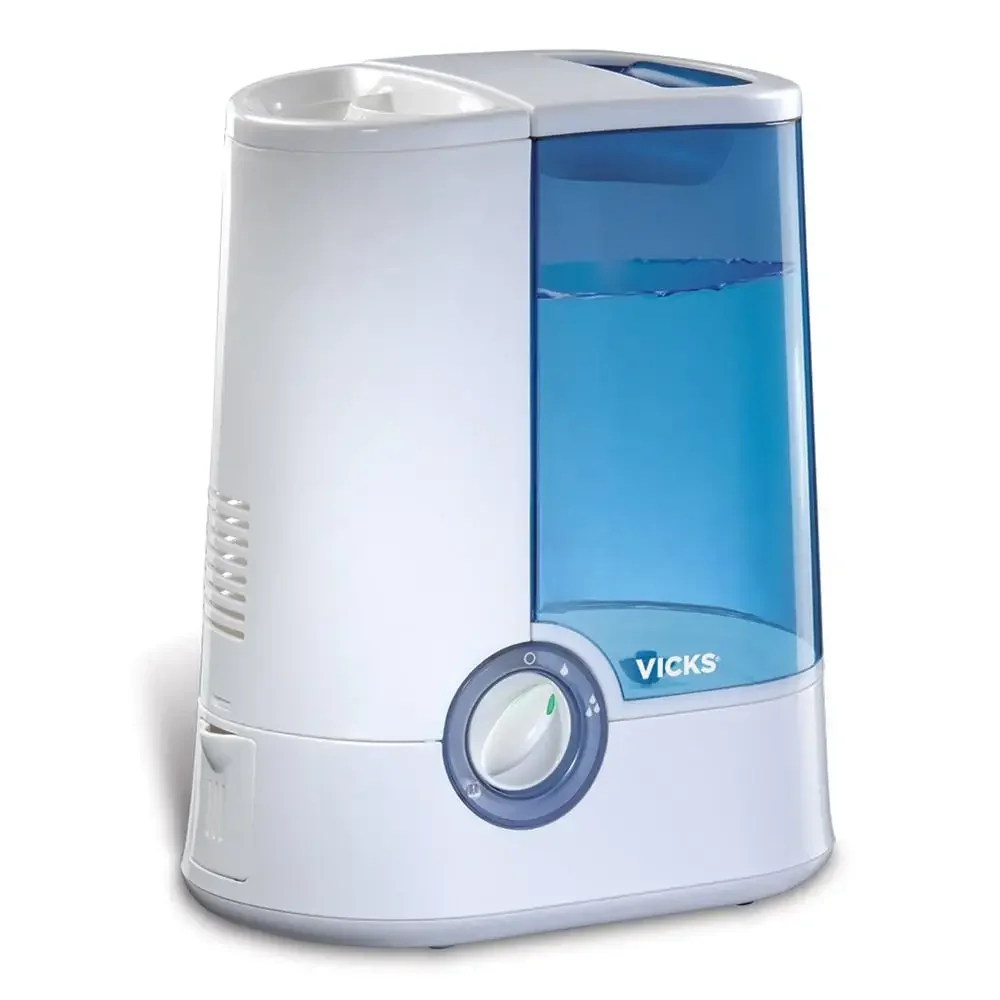 1 Gallon Warm Mist Humidifier Vaporizer 250 Sq Ft with Medicine Cup  Vapo Pads Filter-Free Quiet Operation Auto Shut-Off Blue