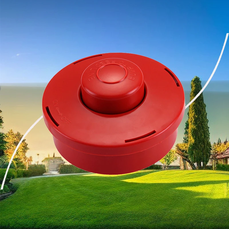 

1Pc 12cm Automatic Grass Trimmer Head Universal Trimmer Head Red Strimmer Bump Feed Line Spool Brush Cutter Grass