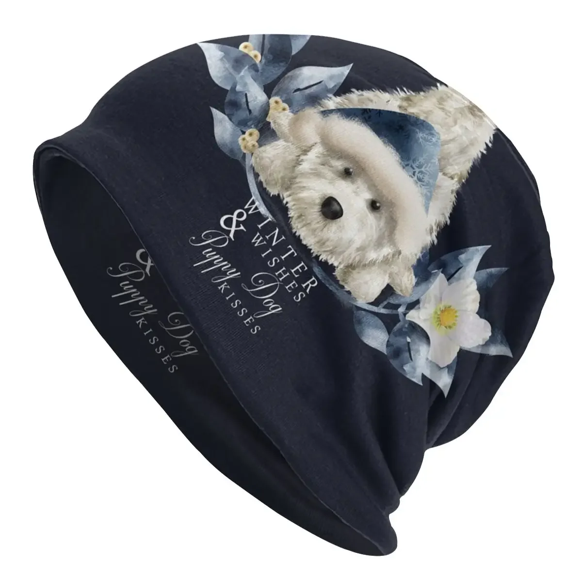 

Милая рождественская вязаная шапка Westie Bonnet Femme в стиле хип-хоп для женщин и мужчин, теплая зимняя шапка для собак West Highland White Terrier, шапки