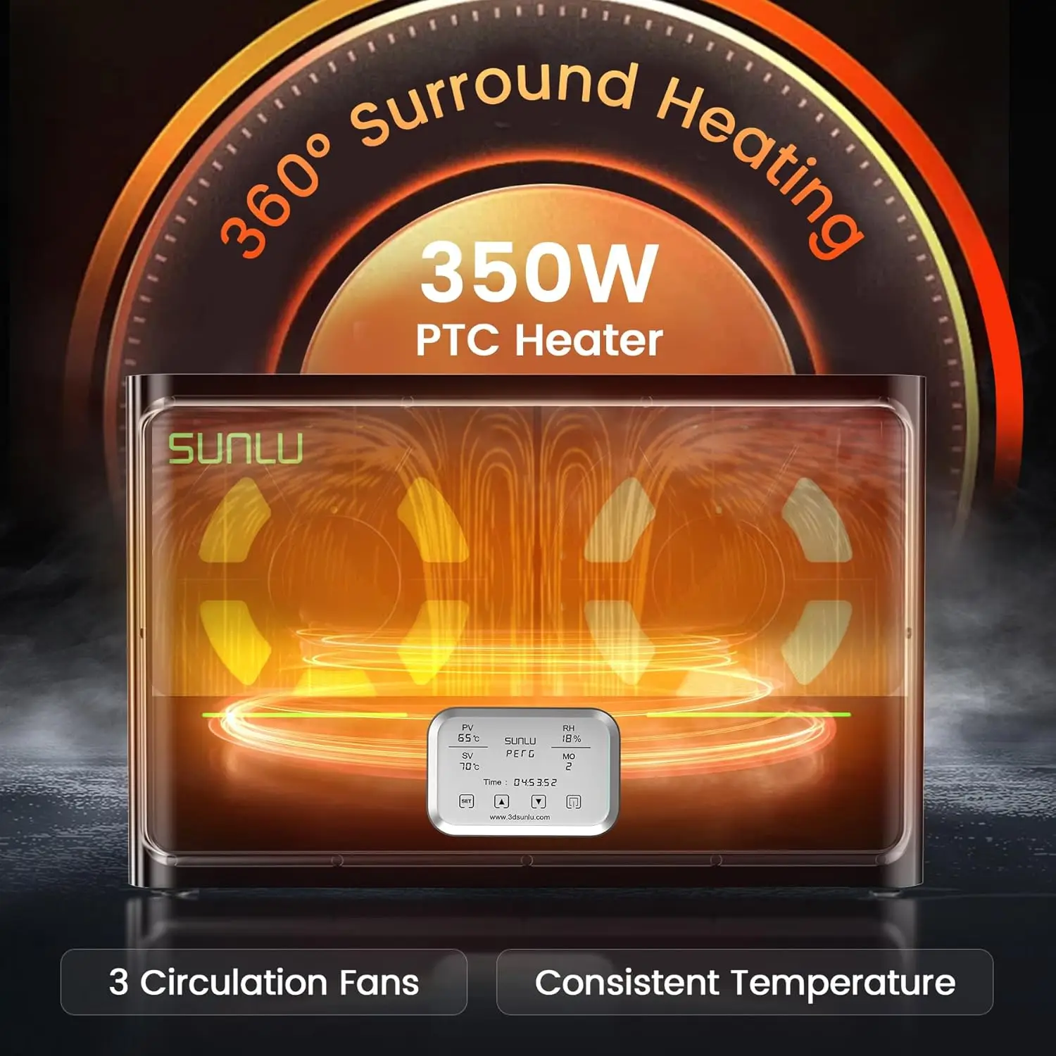 SUNLU 3D Filament Dryer S4 Filament Dryer Fast heating Universal compatibility Fit Four Spools at a Time 3d spare parts
