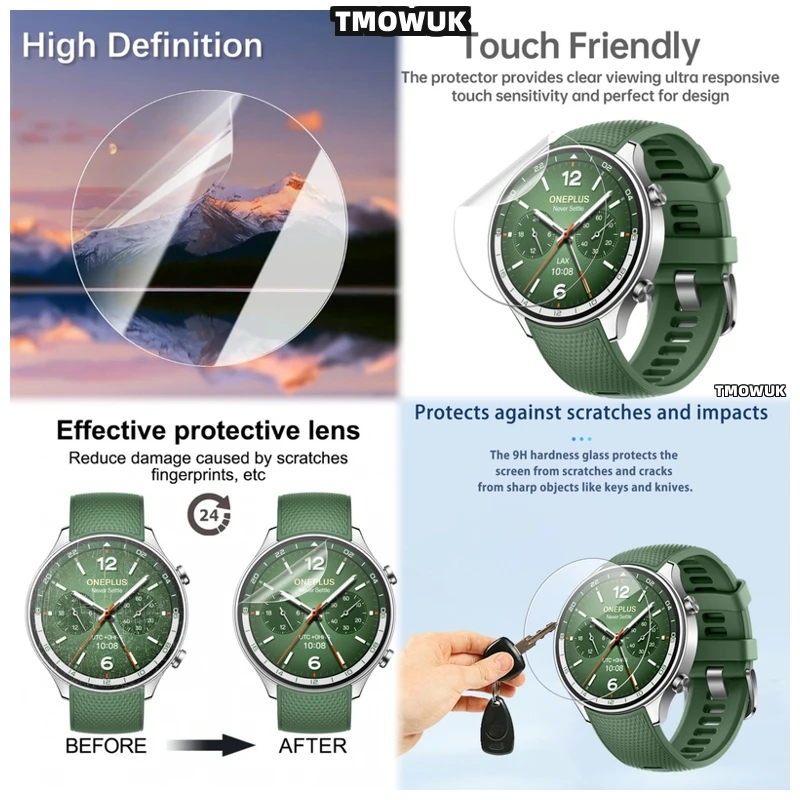 

For OnePlus Watch 2R 9H Tempered Glass - HD Clear, Anti-Fingerprint, Shockproof Design