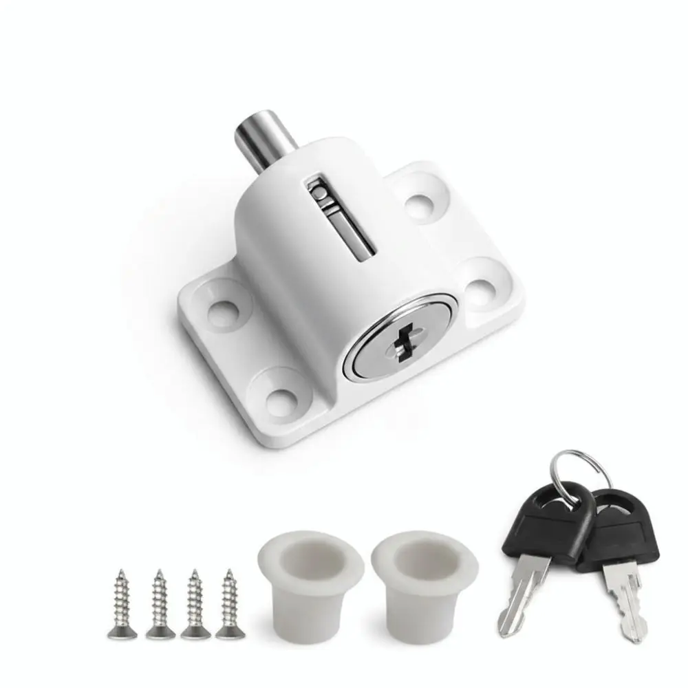 Aluminum Alloy Window Security Lock Fixed Buckle With 2 Keys Sliding Door Locks Universal Fit Push Pull Move