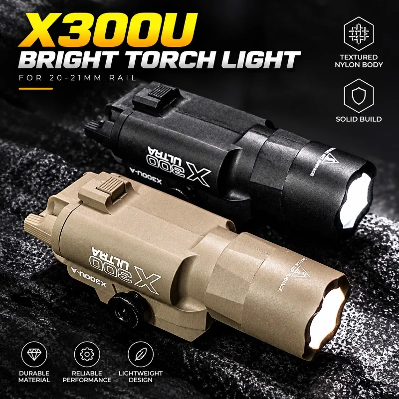X300U Nylon Model Illuminator, Bright Rail Mounted Torch Accessory Fits 20-21mm Rail System