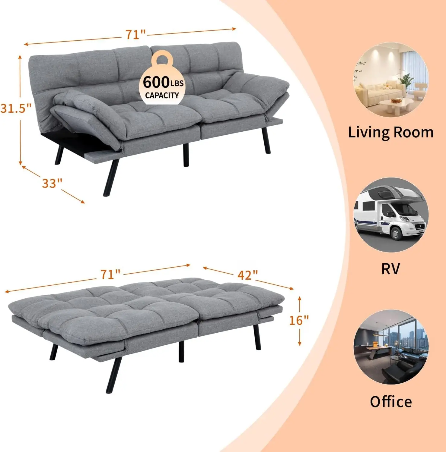 Futon Sofa Bed 71