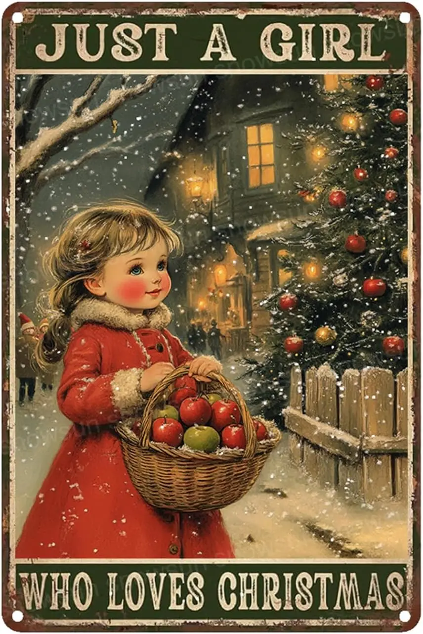 Snowsun Metal Tin Sign Warm Winter Wishes Vintage Signs Retro Tin Sign Winter Christmas Signs Inside Wall Decor