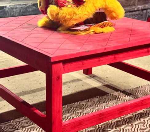 Lion Dance Table Solid Wood Eight Immortals Table New Year's Festival Lion Dance Performance Prop Table