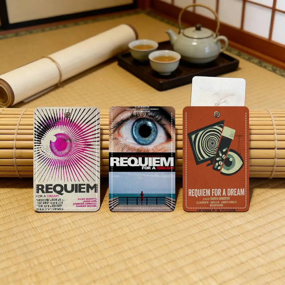 

Movie Requiem for a Dream Chic Leather Card Sleeve Durable ID Holder for Students and Professionals