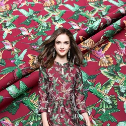 Jacquard Brocade Fabric European Brand Design Bird Pattern Autumn Winter Stiff Dress Jacket Coat Clothing Fashion Fabrics