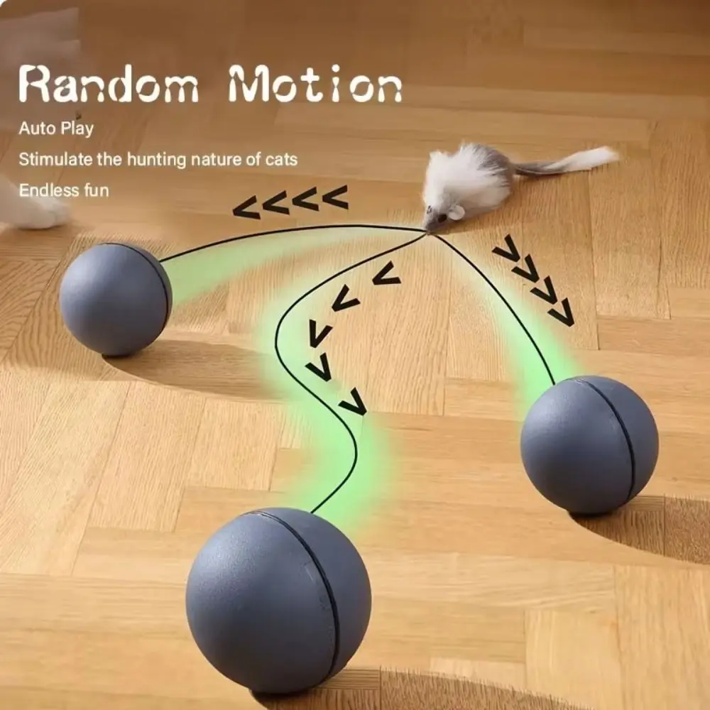

ABS Automatic Electric Cat Simulated Tail Interactive Automatic Rolling Ball with Mouse Moving Cat Ball Pet Supplies