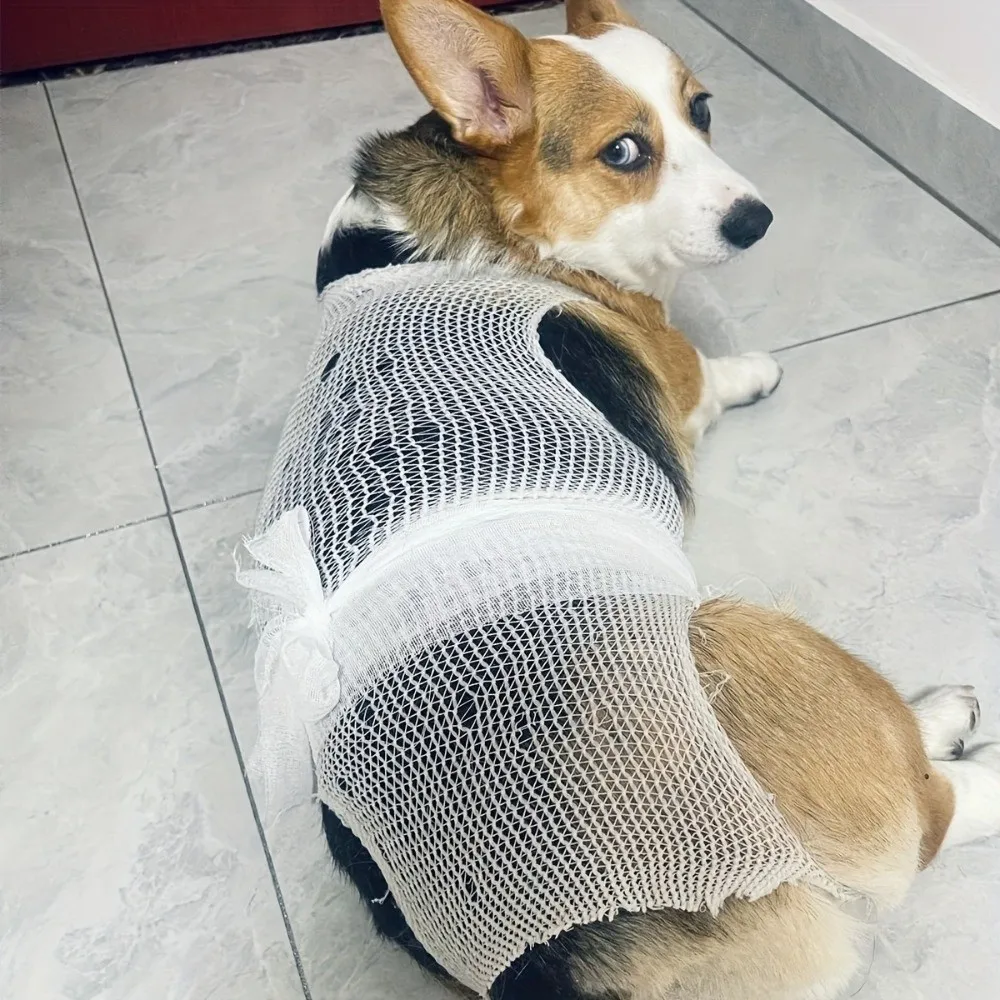 

Elastic Pet Mesh Bandage Prevent Licking Prevent Scratch Sterilization Mesh Cover Breathable Pet Recovery Suit Recovery Period