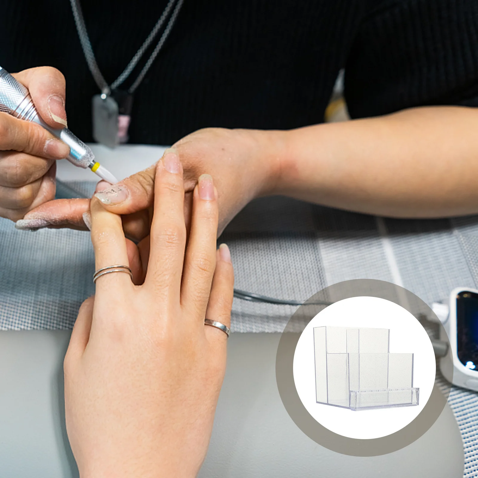 Caja de almacenamiento de brocas para uñas, estuche de almacenamiento para pulidor de manicura de diseño compacto para recuperación rápida de brocas, Ideal para uñas