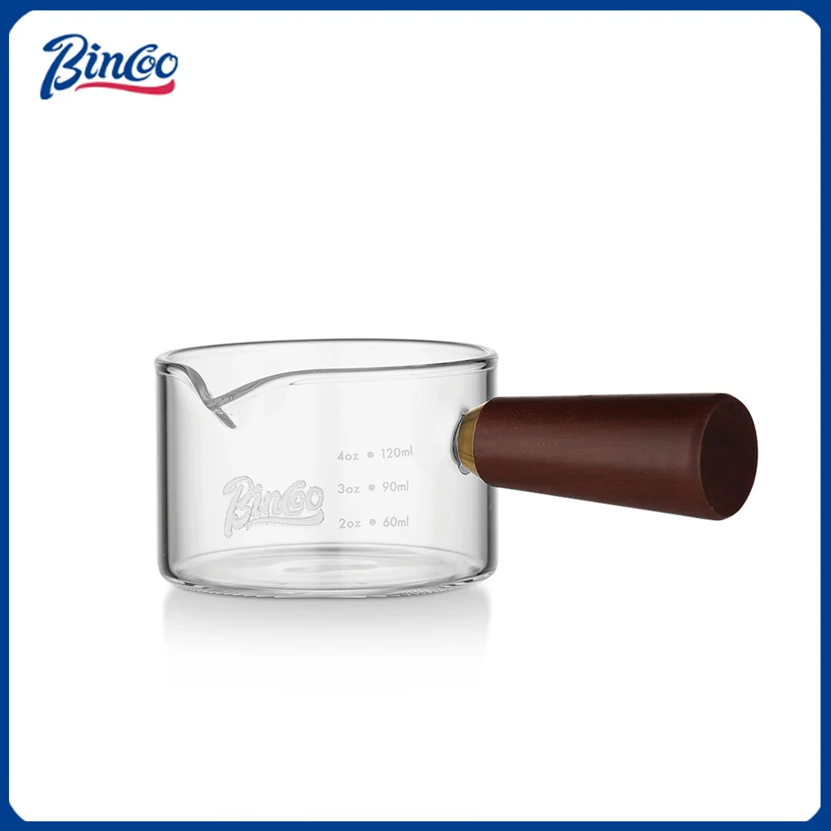 Glass Measuring Cup With Wood Handle 1pc Glass Espresso Measuring Cup Double Single Mouth Milk Coffee Clear Mug Coffee Supplies