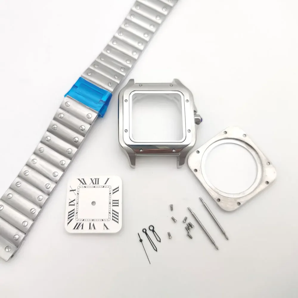 38MM stainless steel square case, modified watch accessories NH35 watch case kit + dial + needle + steel belt