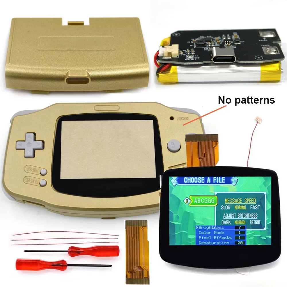 

Ламинированный экран GBA IPS LCD V5 3,0 дюйма, простой в установке комплект аккумуляторов для ЖК-дисплея высокой яркости и корпуса для Gameboy Advance GBA
