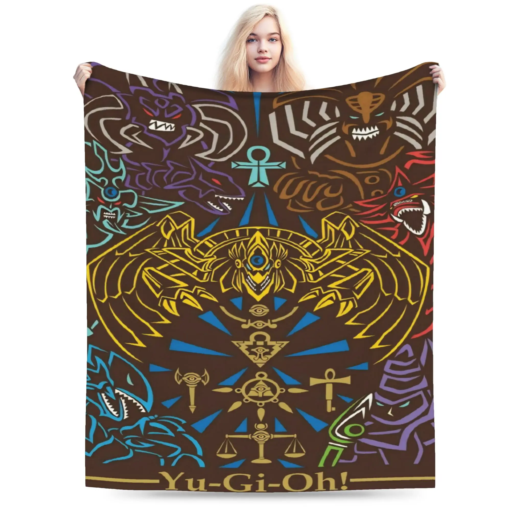 Super Soft Yu-Gi-Oh  Throw Blanket Premium Fleece Flannel Lightweight  Bed Blanket Fuzzy Plush Blankets All Season Use