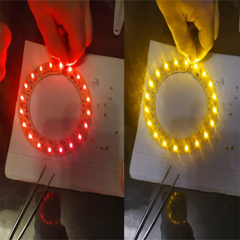 Imagem -02 - Lay-beads de Luz Led Bicolor Polaridade Reversa Âmbar Vermelho e Amarelo Plcc4 2.1v 50ma T67b 3528 20 Pcs