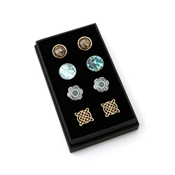 Cufflinks Box XKH04 Fashion Paper Box for 4 Pairs Cuff Links Gifts