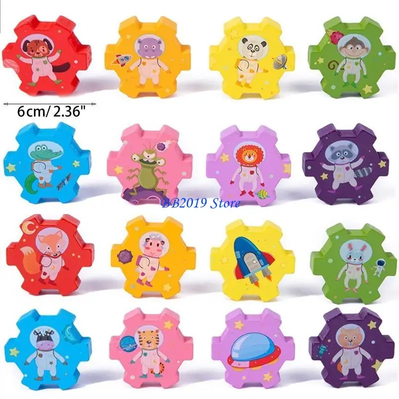 Q0KB 学習ブロックスタッキングおもちゃ木製タンブルバランスおもちゃ幼児幼稚園感覚誕生日ギフト子供のための 3 4 5