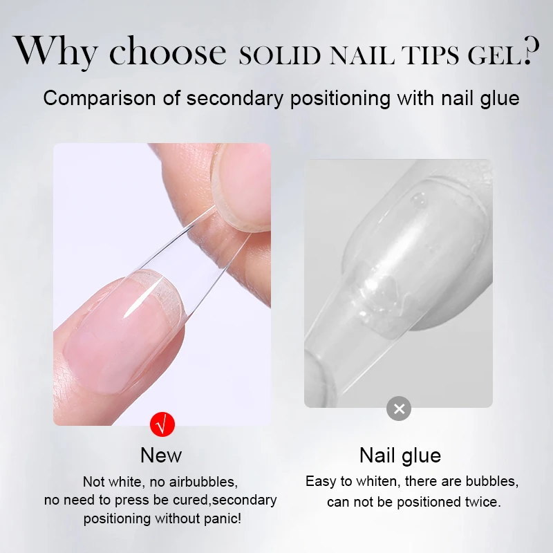 BORN PRETTY 1PC Solid Gel Nail Glue for Press on Nails Soft Gel Nail Tips Strong Adhesive Rhinestone Glue Gel for Nail Charms