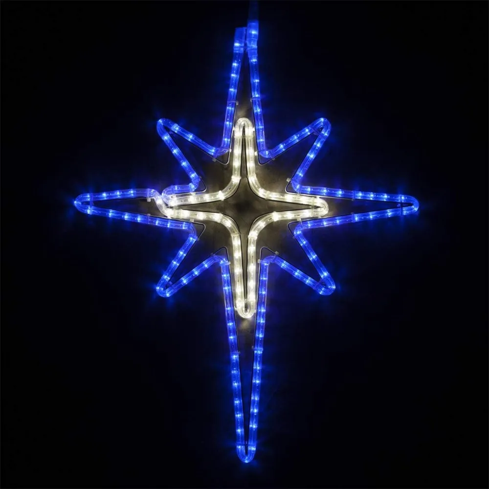 

Christmas Outdoor Christmas LED Christmas Outdoor Decoration LED Rope Light (Bethlehem Cross Center Star, Blue/Cold White LED)