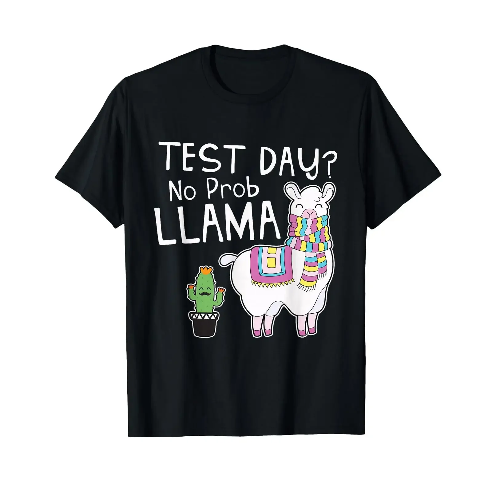 Teachers Testing Day s Test No Prob Llama Teacher T Shirt vintage Washed designer clothes graphic Unisex Top For Everyday Wear