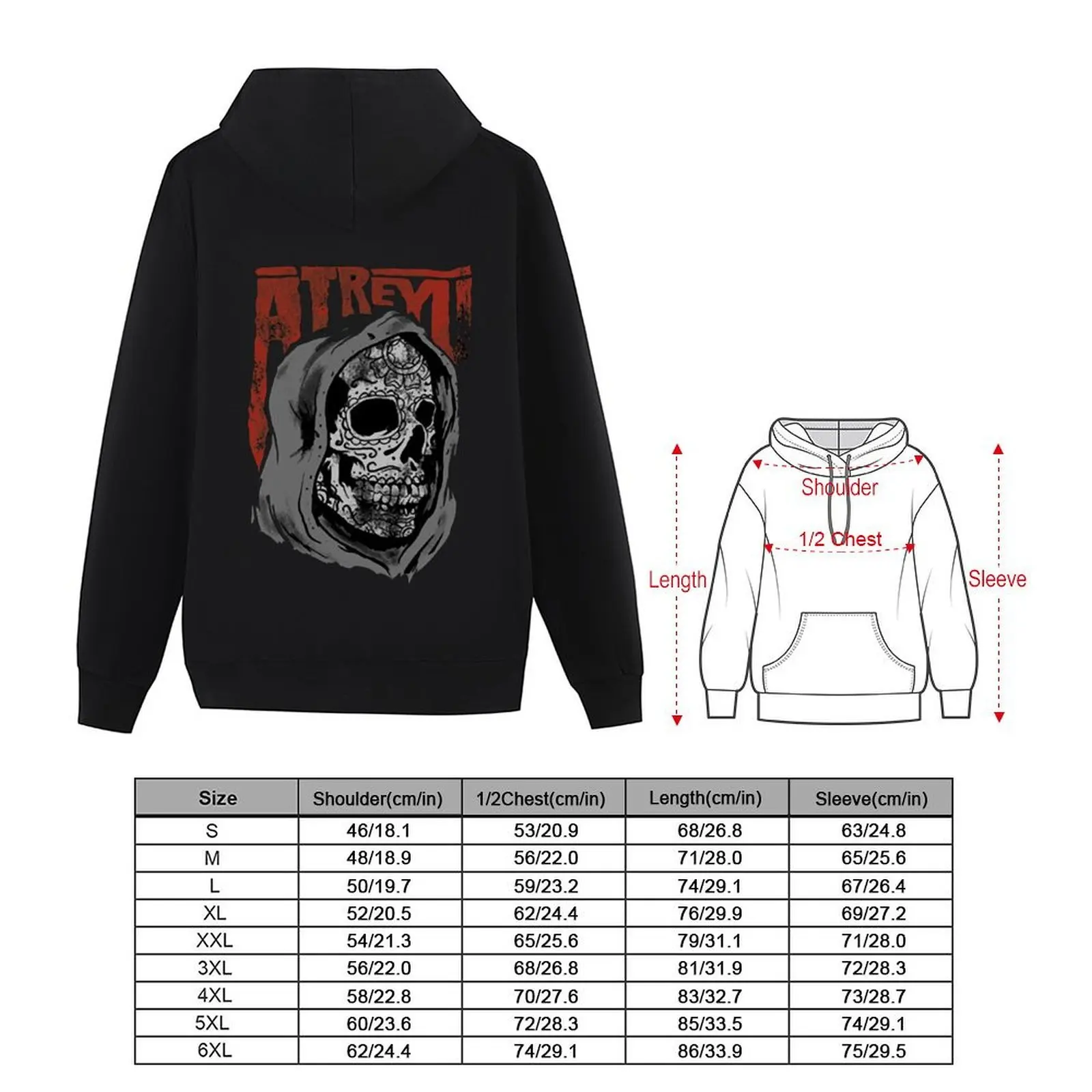 ATREYU SKULL هوديي ملابس رجالية سترة شتوية ملابس رجالية ملابس رجالية هوديي جرافيك