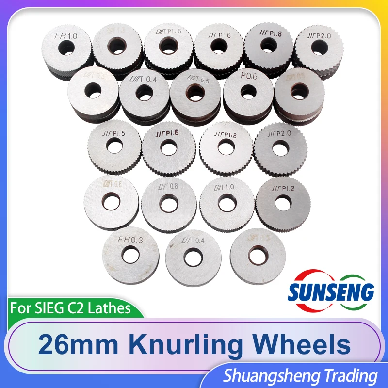 26mm knurling wheels for the 12mm clamp type knurling tool reticulated knurling wheel&straight knurling wheel 0.3~2.0mm