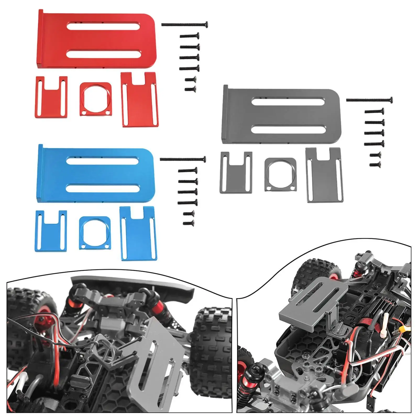 

RC Car Battery Bracket with Screws Sturdy Easy to Install up to 45mm Height RC Car Upgrade Accessories for 16207 16208 16210 H16