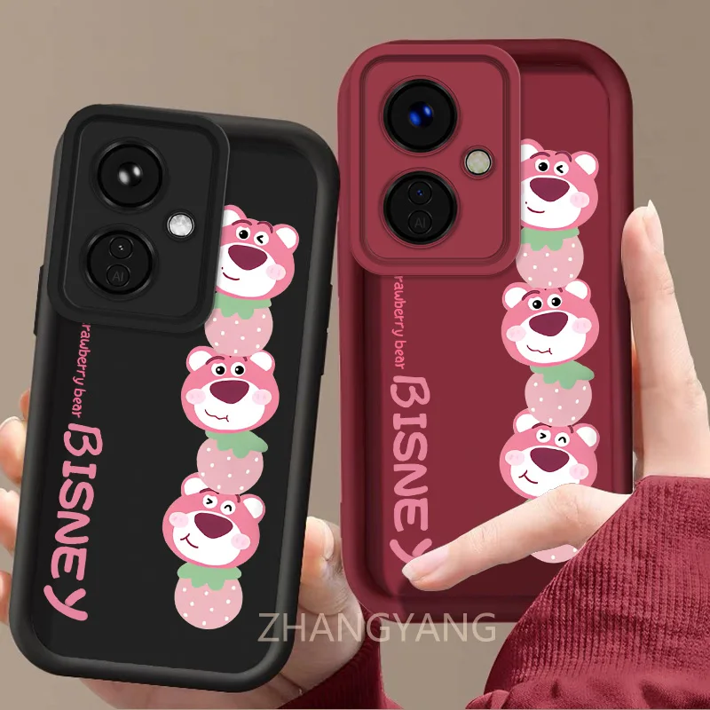 Case For OPPO Reno 11F 5G Cute cartoon bear phone case with silicone TPU soft case anti drop and shockproof phone camera fully c