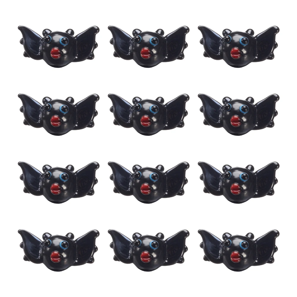 35pcs/strand Handmade Lampwork Beads Bat Loose Spacer Bead Charms For Halloween Theme Necklace Earring Jewelry Making Supplies