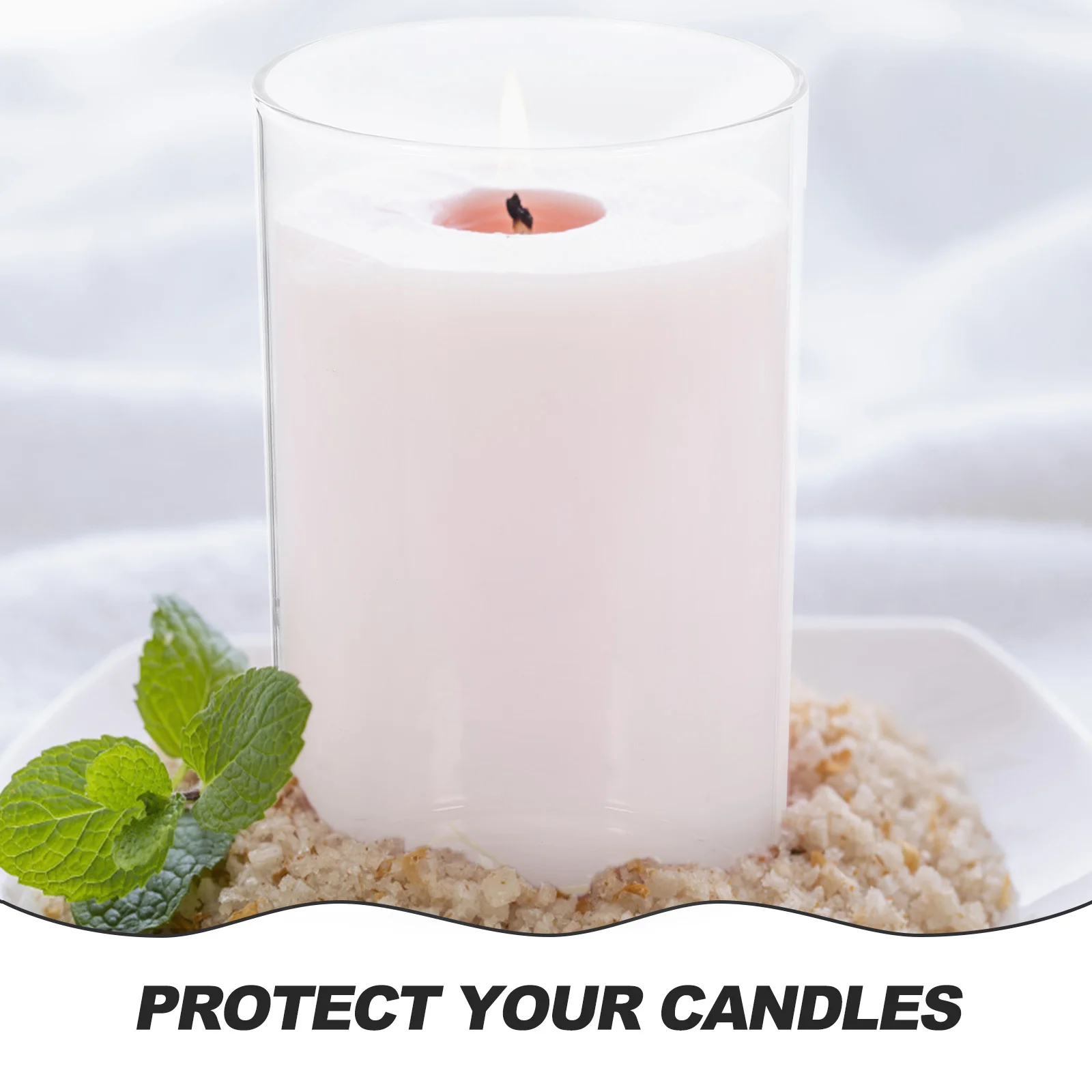 

3Pcs Clear Glass Cylinder Candleholders Pillar Cups Decorative Covers for Household Use Glass Cylinder