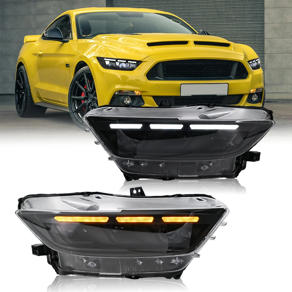 

TT-ABC High Quality Head Lamps Assembly 2015-2017 Lighting System DRL Start up Animation LED Front Lights for Ford Mustang
