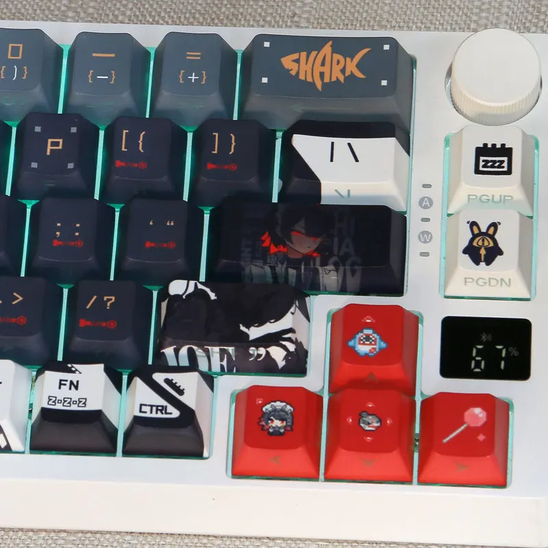 Колпачки клавиш Zenless Zone с нулевой тематикой для механических клавиатур, 120 клавиш, вишневая высота, боковая гравировка из ПБТ, набор клавишных колпачков Ellen Joe