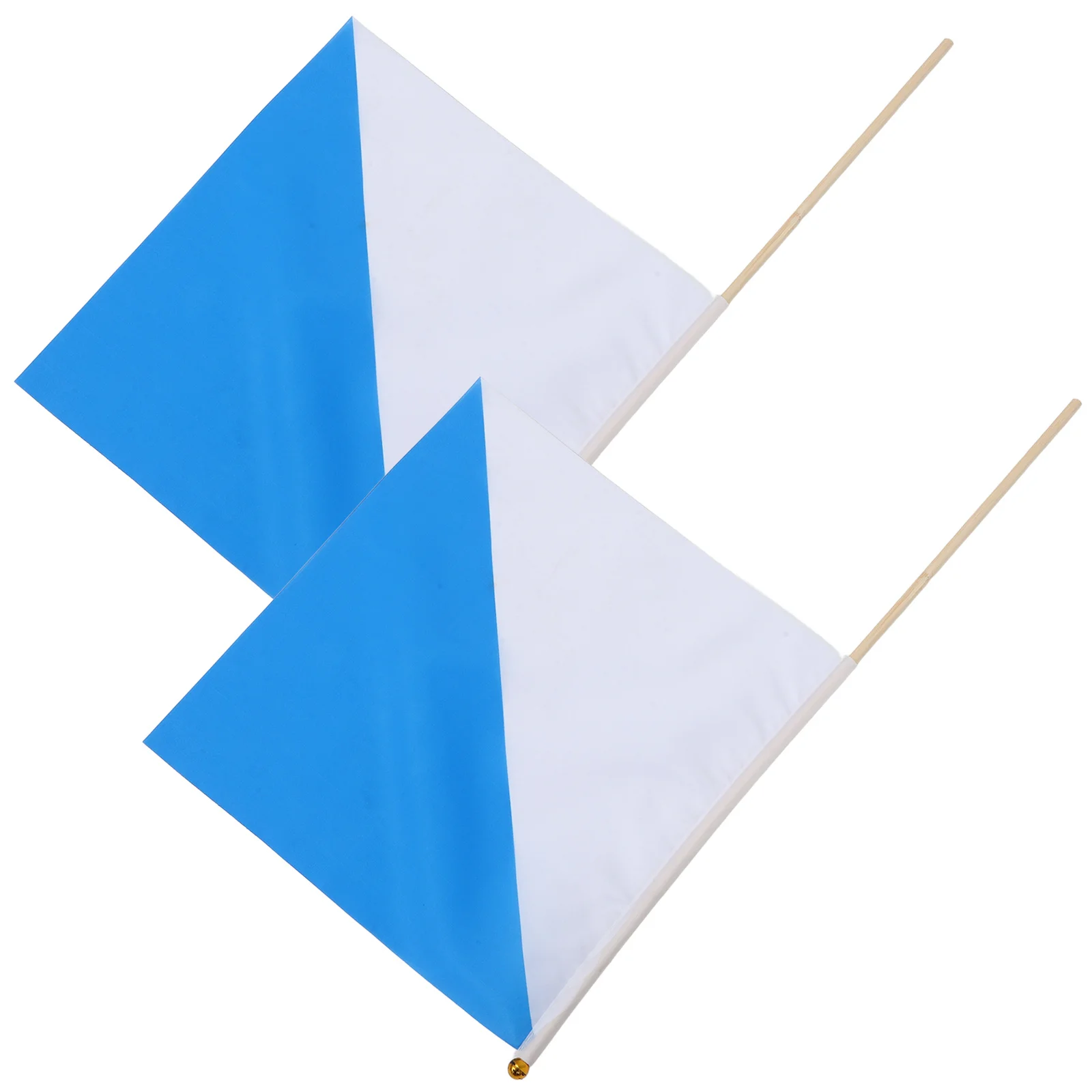 

2 Pcs Signal Flag Hand-held Flags on Sticks Festival with Poles Blank Events Signaling Polyester Cloth Small