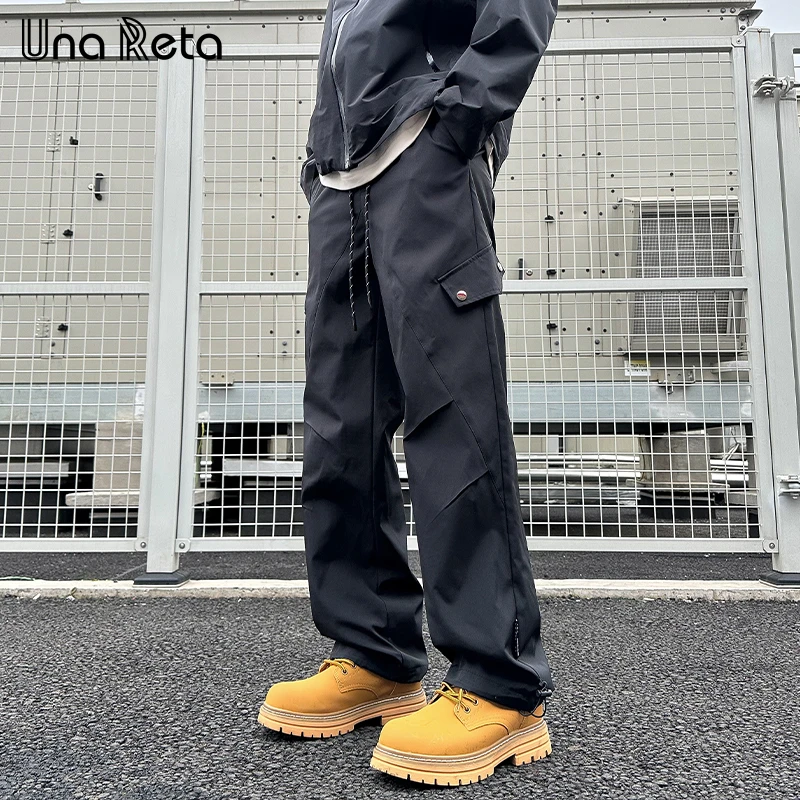 

Una Reta 2024 New Man Pants Harajuku Hip Hop Waterproof Cargo Pants Men Sweatpants Fashion Elastic Waistline Sweatpants Trousers